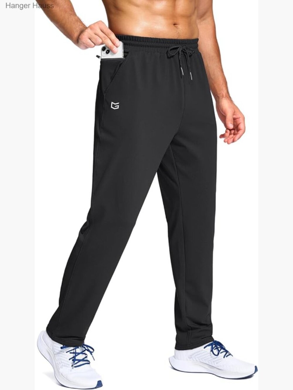 Men's Fleece Lined Joggers with Zipper Pocket Warm Athletic Pants
